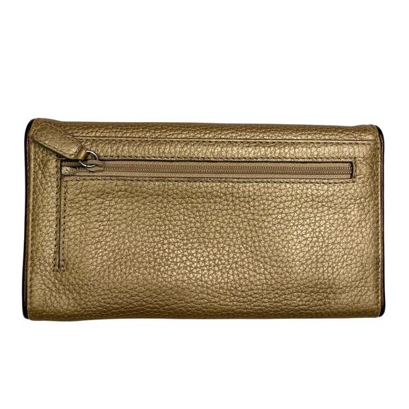 Vintage BRIGHTON Women’s Tan Shimmer Multi Divided Pocket Envelope Wallet - Picture 2 of 8